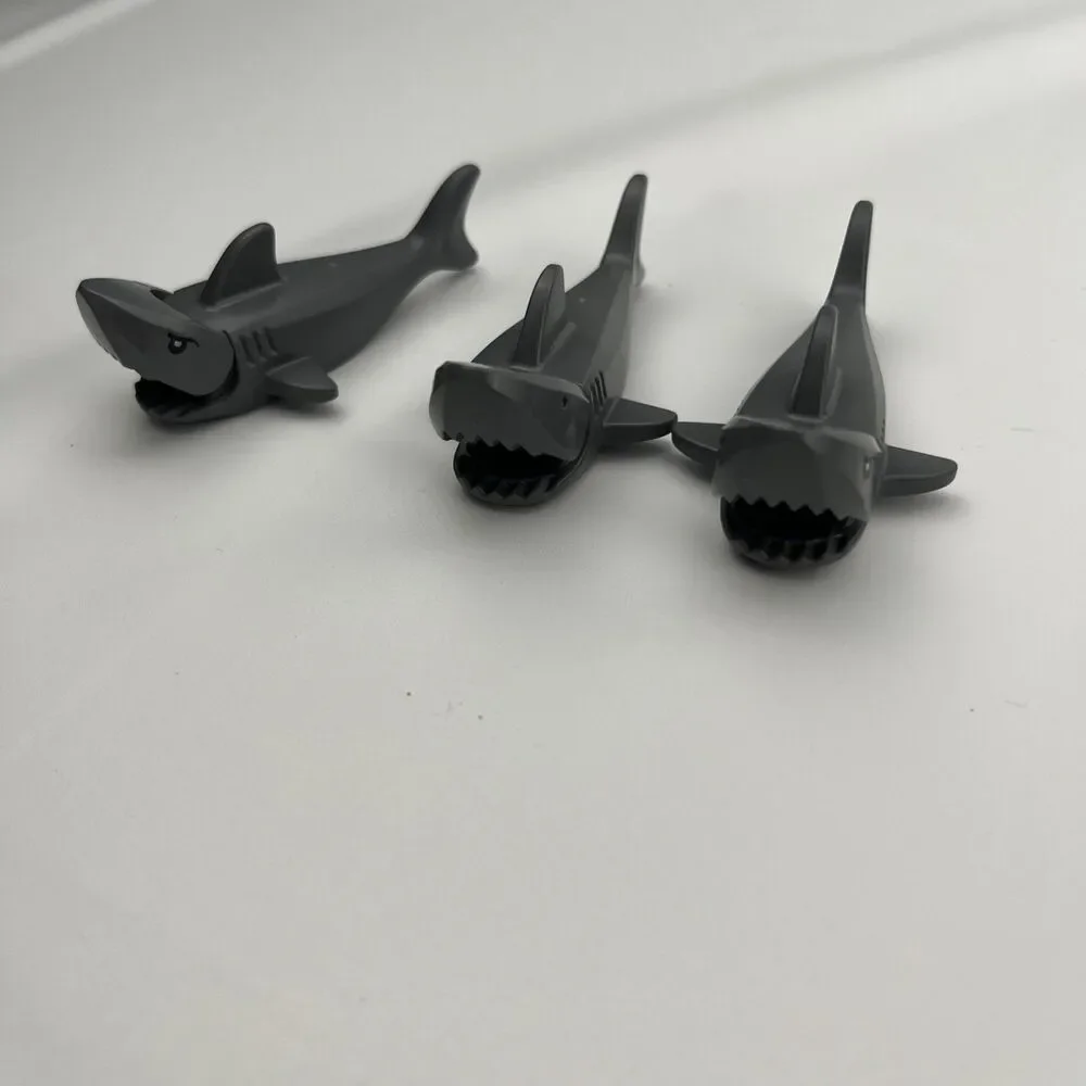 Lot of 3 LEGO Sharks Minifigure Town City Ocean Minifig